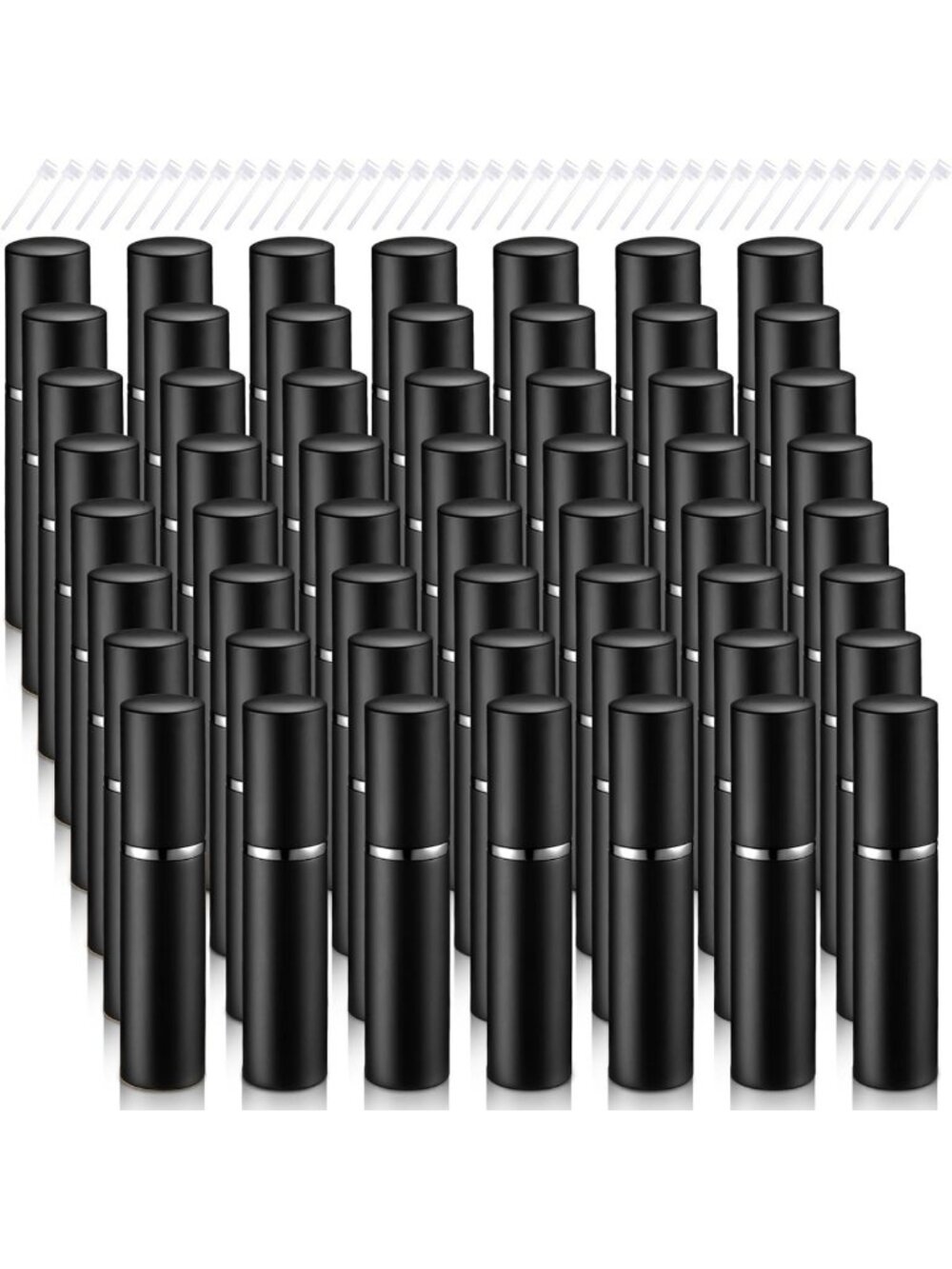Refillable Perfume Atomizer Bottles - 5ml, 56 Pcs, Travel-Friendly, Black